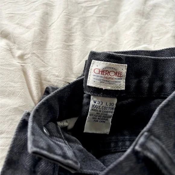 Vintage Cherokee Black Straight Leg Jeans size 33x30 - Picture 5 of 5